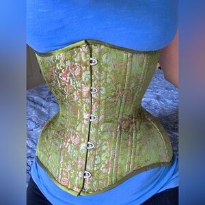 Timeless Trends Gemini Straight Green Brocade Corset 20”